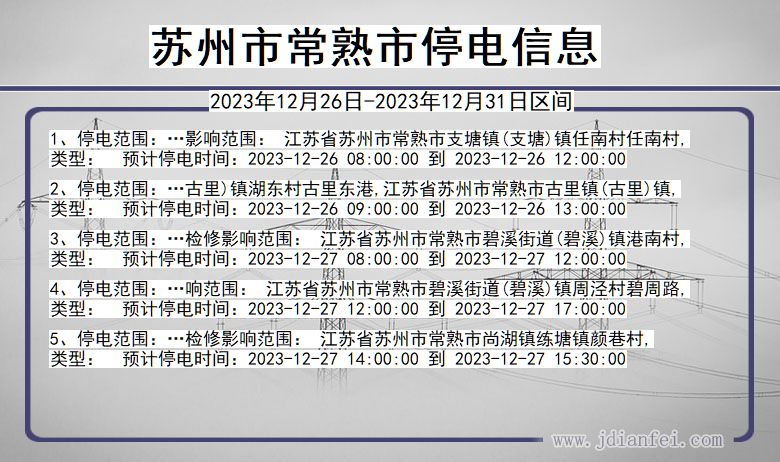 常熟莫城最新停电信息及影响分析概览